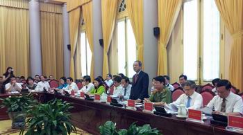 Chủ nhiệm Văn phòng Chủ tịch nước Đào Việt Trung trong buổi họp báo công bố Lệnh của Chủ tịch nước về các luật, pháp lệnh, nghị quyết.
